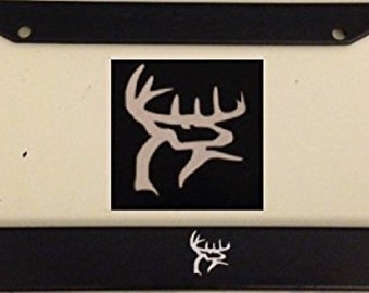Herten Buck hoofd - zwarte auto nummerplaat rand - Hunter Elk