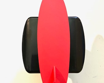 SurfBoard in 3D - 2 inch Trailer Hitch Cover Black with RED -  SurfGirl Hang Loose High Tide Hawaiian Hawaii Style Surf Board