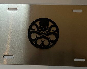 Hydra Octopus en 3D - Gris con placa de licencia negra INSERT - Estilo super héroe