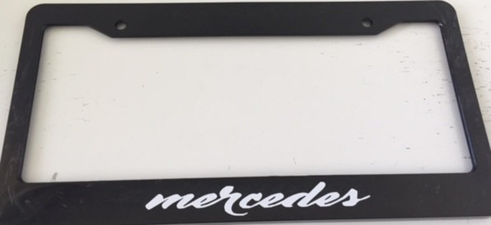 Mercedes Cursive Script Mercedes in Cursive Black Automotive License Plate Frame | Etsy