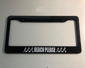 Strand u met strand golven-zwarte automobiele nummerplaat frame-Hawaii Surf surfen Hawaiian Style