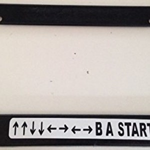 上 上 下 下 B A 選択 スタート - 黒 自動車ナンバープレートフレーム - ゲーマースタイル 面白い 無限の生命力