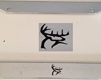 Herten Buck hoofd - Chrome auto nummerplaat rand - Hunter Elk
