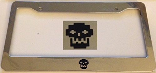 Buy 8 Bit Gamer Skull Chrome License Plate Frame Custom Scary