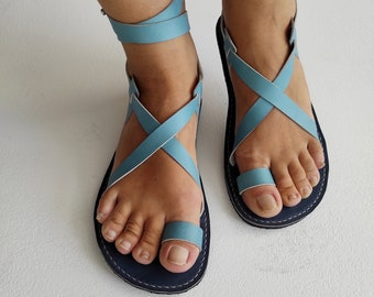 Greec style sandals, Barefoot sandals, Leather sandals women, Wide sandals,  Sustainable Barefoot Sandals, Strap sandals