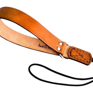 Cinturino da polso in pelle fatto a mano per fotocamera: logo per fotografia DSLR in Paracord