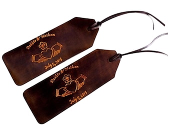 Personalized Leather Bookmark, Anniversary Gift, Bookworm Present