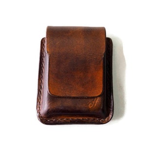 Portasigarette in pelle personalizzato, logo aziendale, porta tabacco con iniziali, logo del marchio, fumo, custodia in pelle da uomo, custodia in pelle da donna