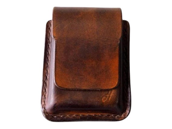 womens leather cigarette case Handmade Leather Womens Red Cigarette Holder Case with Lighter holder for  Women