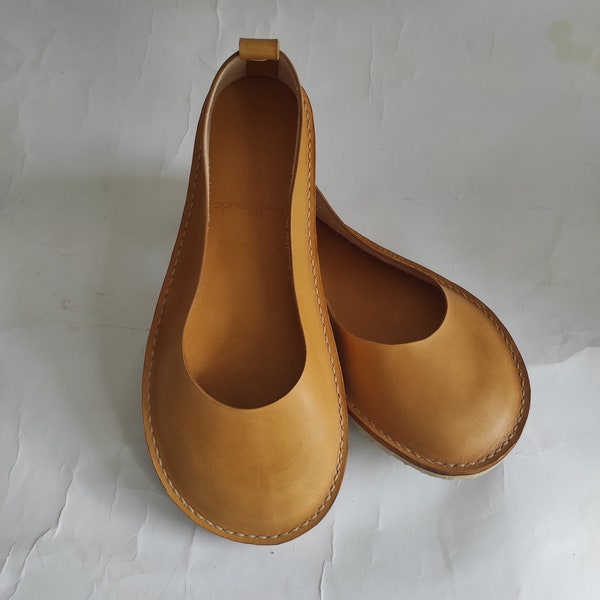 Natural foot shape barefoot shoes, Custom size barefoot flats, Ballet shoes, Zero drop minimalist shoes, Women wide toe box shoes
