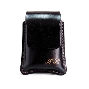 Leather Cigarette Case, Cigarette Holder, 1st Anniversary Gift, Tobacco Case, Brother Wedding Gift, Black Cigarette Case Personalized
