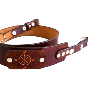 Correa de cuero personalizada para cámara: curtida vegetal, regalo para fotógrafos.