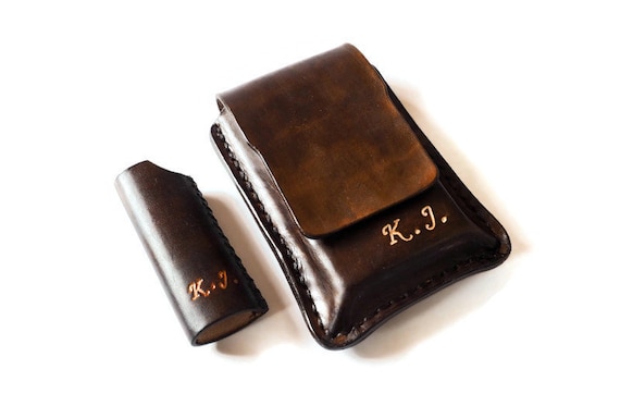 cigarette case with lighter india Focus 2-in-1 Windproof Cigarette Holder First Dot Ga139 Wholesale Retro Empty Custom