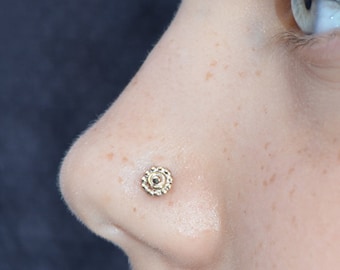 Gold NOSE STUD 16g / helix piercing, tragus earring, nose ring, cartilage earring stud, nose piercing, forward helix earring