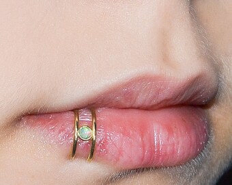 Non Pierced Fake Piercing Sterling Silver Lip Ring 2mm Ball Cuff Lip Cuff 