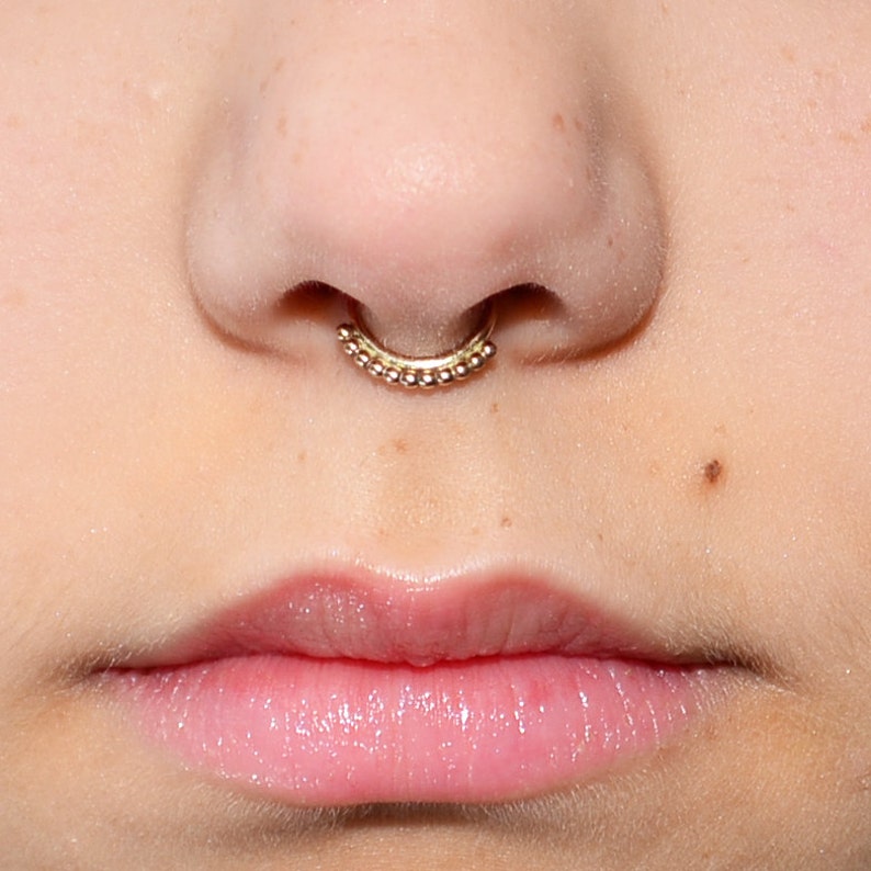 Septum Cuff Gold Faux Septum Ring Fake Piercing Non Etsy