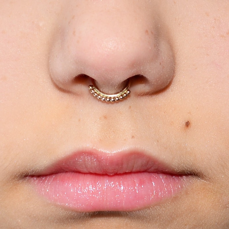 SEPTUM CUFF / gold faux septum ring fake piercing non Etsy