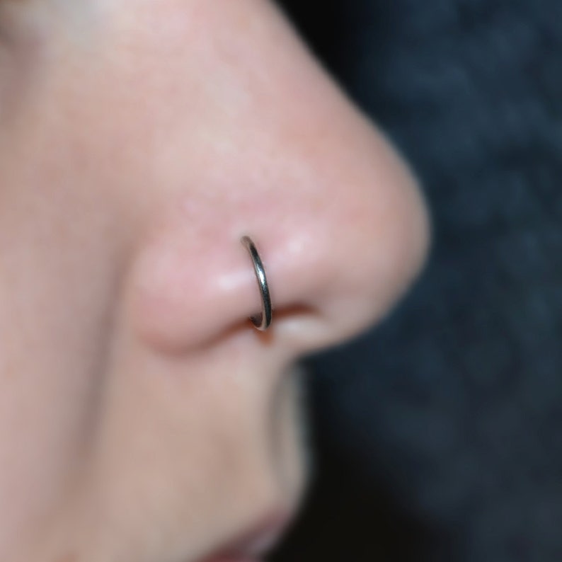 NOSE RING STUD / Titanium nose hoop cartilage hoop tragus Etsy