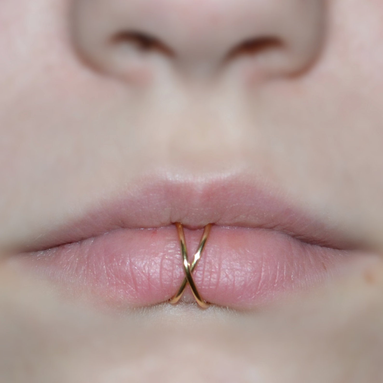 Criss Cross Lip Ring / Faux Lip Cuff Fake Lip Piercing Etsy