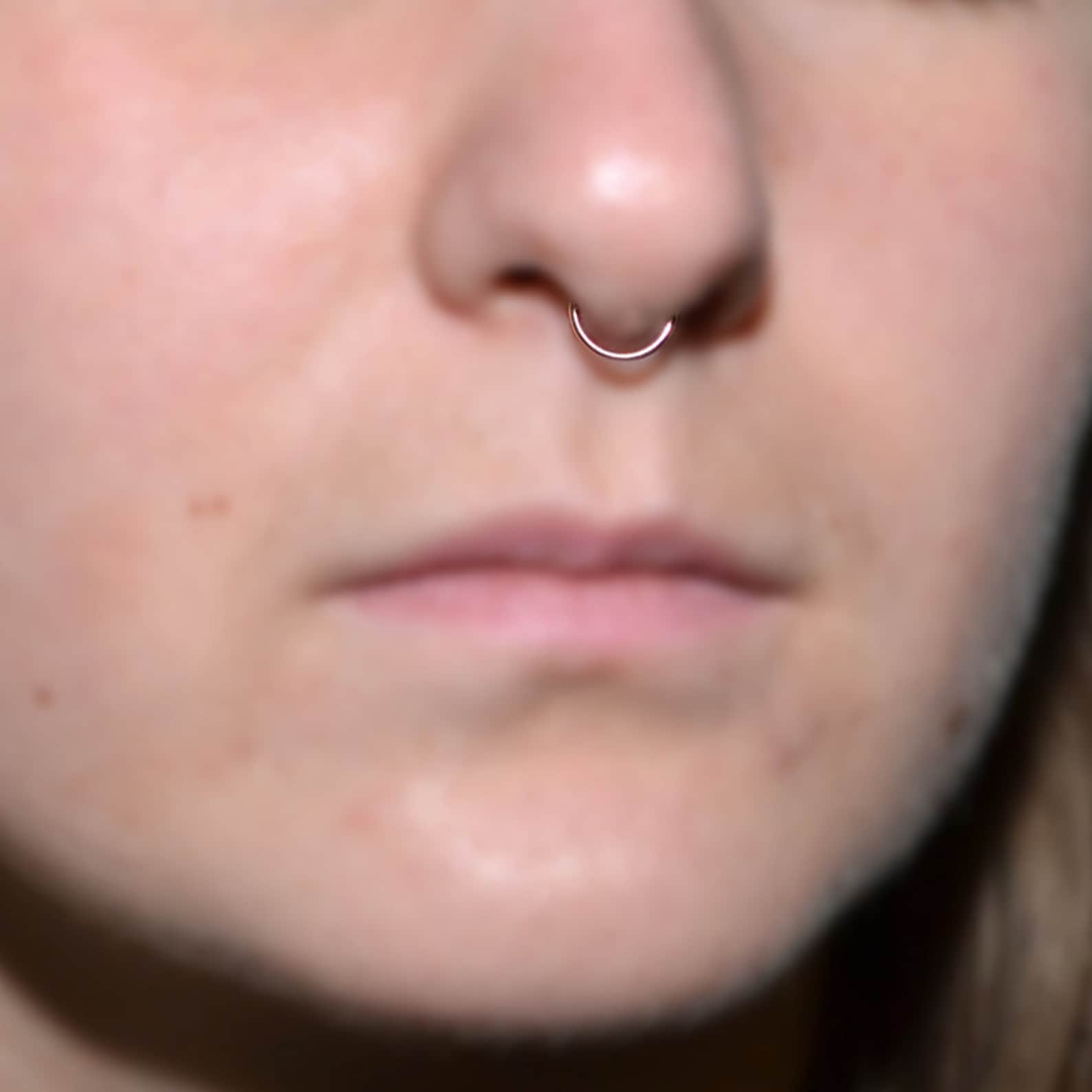 Small SEPTUM RING / Pink Gold Septum Jewelry Nose Piercing Etsy