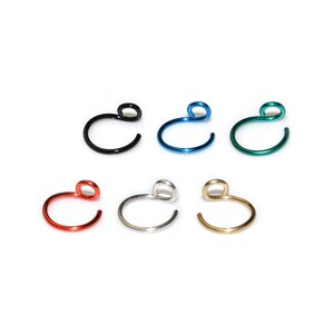 Set Of 6 FAKE NOSE RING / faux nose ring, fake piercing, cartilage cuff, helix cuff, tragus cuff, silver plated 20 gauge ear cuff