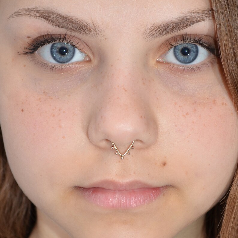 Gold SEPTUM RING / Septum Jewelry 18g Nose Piercing Tragus Etsy