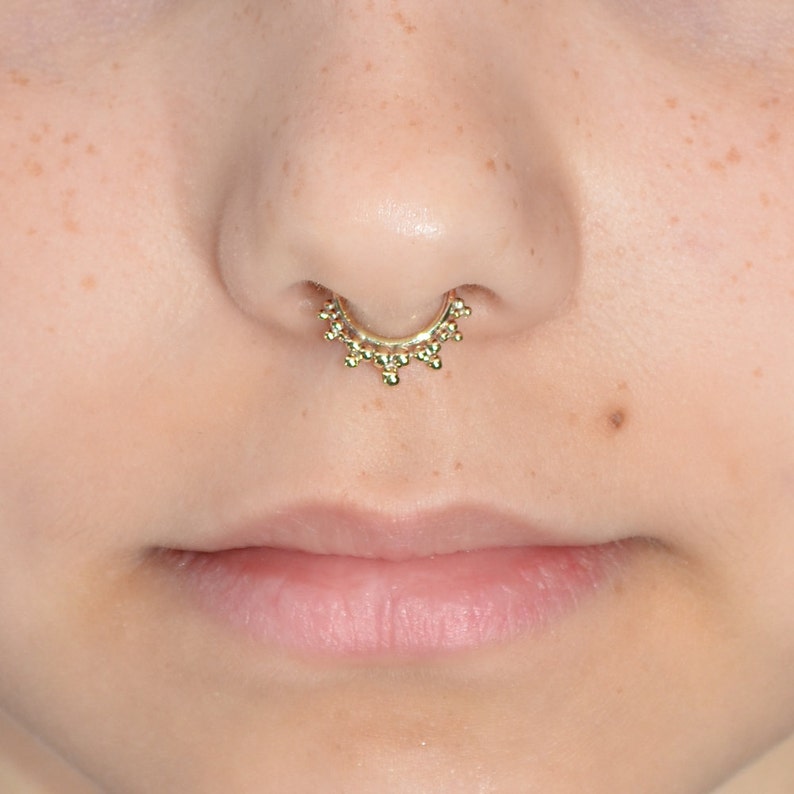 Gold Septum Ring Septum Jewelry 18g Nose Piercing Tragus Etsy