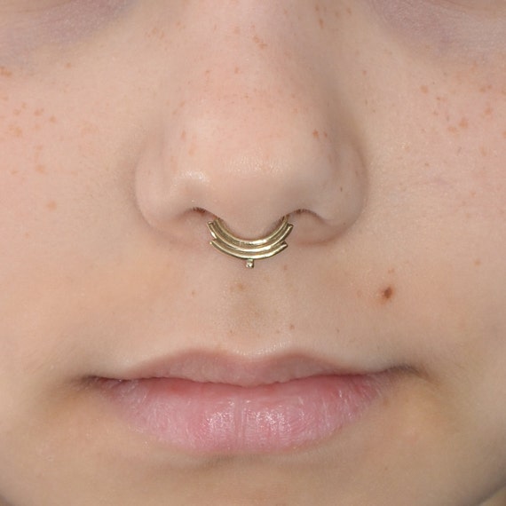 Gold SEPTUM RING Septum Jewelry 18g Nose Piercing Tragus Hoop