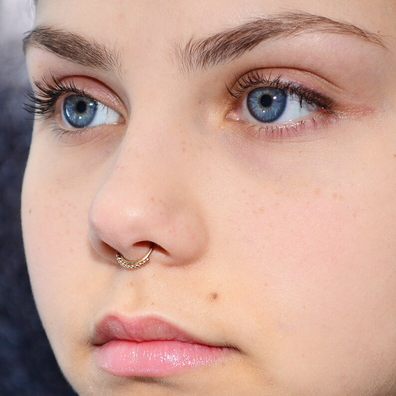 SEPTUM CUFF Silver / small faux septum ring fake piercing