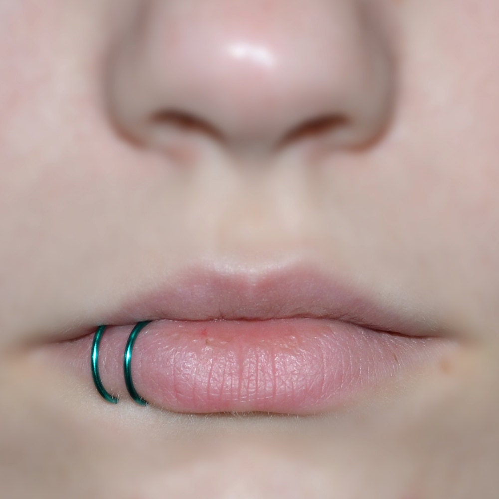 Double FAKE NOSE RING / Faux Nose Ring Fake Piercing Etsy