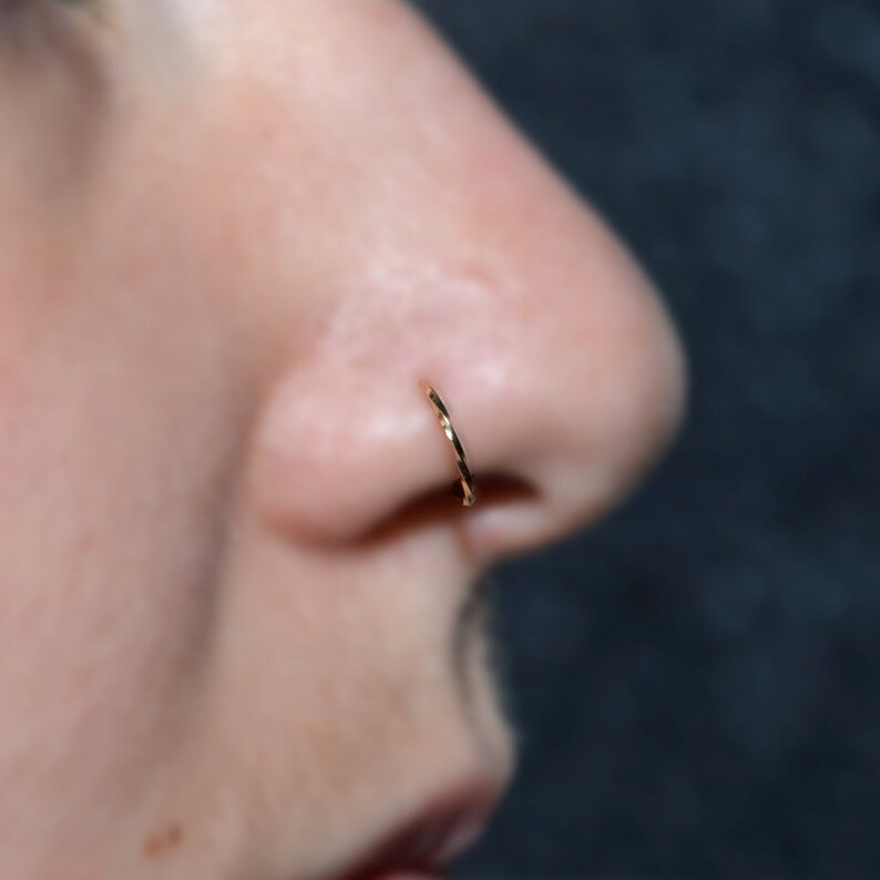 Twisted NOSE RING STUD / Gold Nose Hoop Cartilage Hoop Etsy
