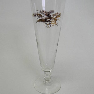 Vintage 1950&#39;s Homer Laughlin Lifetime &quot;Prairie Gold&quot; Wheat Mid-Century Pilsner Beer Glass Flute