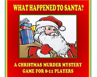 Christmas Murder Mystery Dinner Party Game ~ What Happened to Santa? ~ for 8-11 players