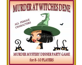 Magical *All Female* Murder Mystery Dinner Party Game ~ Murder at Witches Dene ~ for 8-10 players