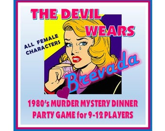 1980&#39;s *All Female* Murder Mystery Dinner Party Game ~ The Devil Wears Brevada ~ for 9-12 players