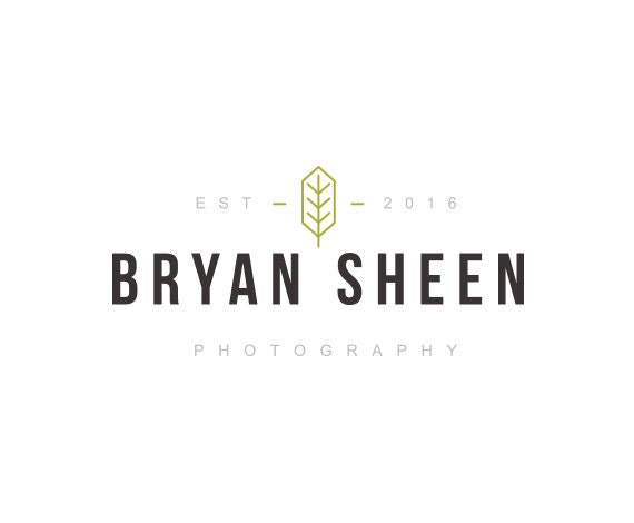 Simple Leaf Logo Logo Template Autumn Logo Green Logo Eco Etsy