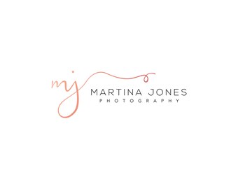 Premade Rose Gold Script Logo, Business Watermark