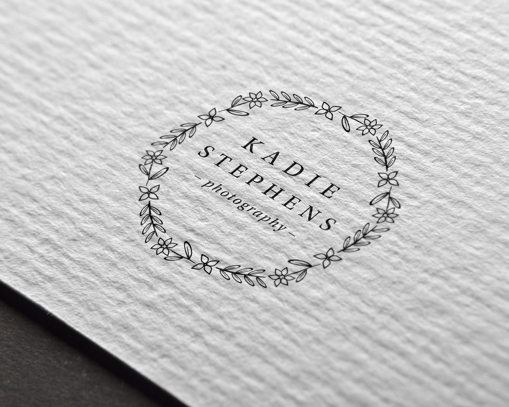 Premade Wreath Logo Floral Wreath Logo Design Bohemian Logo | Etsy