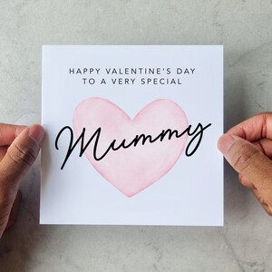 Heart Mummy Valentines Card - Valentine’s Day Card For Mum - Valentines Card For Mummy From Son Or Daughter