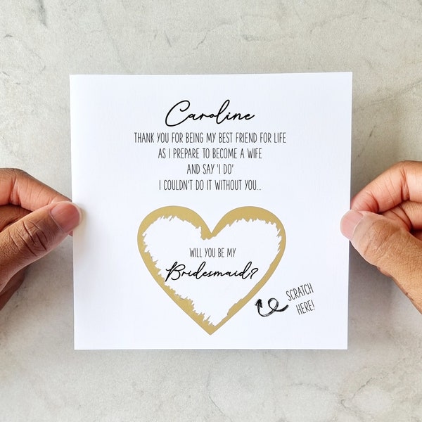 Best Friend Bridesmaid Proposal Card - Personalised Bestie Will You Be My Bridesmaid Card - Poem Bridesmaid Reveal Card - Scratch Card