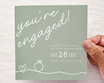 Personalised Engagement Card - You’re Engaged - Congratulations On Your Engagement - Daughter Sister Brother Son Wedding Engagement