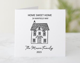 Personalised Housewarming Card - Home Sweet Home Greeting Card - New Home Card - Congratulations Housewarming Gift - Card For New Home