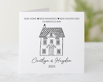 Custom Housewarming Card - New Adventures - Personalised New Home Card - Congratulations Housewarming Gift - Card For New Home