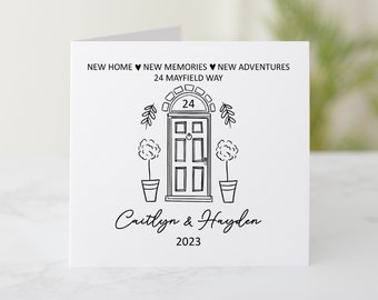 Perssonalised New Home Card - New Memories, New Adventures - Custom Housewarming Card - Congratulations - Card For New Home