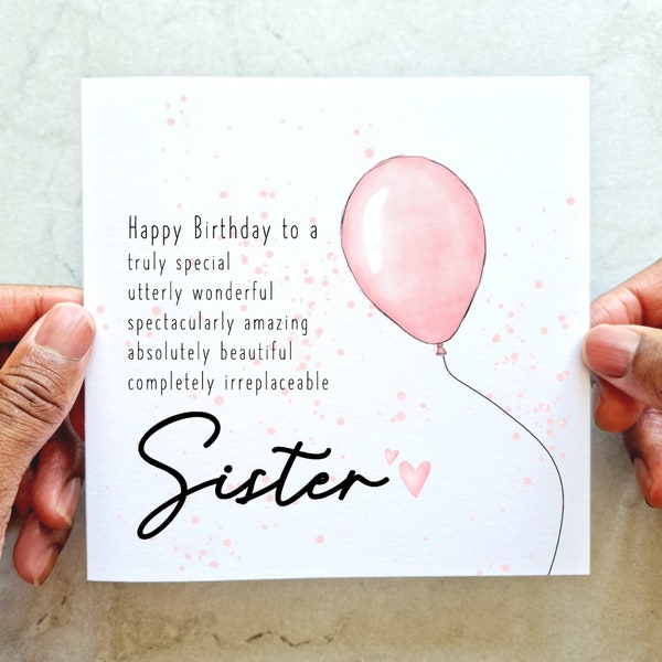 Tarjeta de cumpleaños personalizada - Tarjeta de cumpleaños de cualquier destinatario - Tarjeta de cumpleaños para hermana, hija, mejor amiga, tía - Tarjeta impresa
