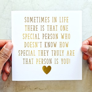 How Special You Are Motivational Foil Card - Positive Encouragement Card - Send Positive Wishes Card For Him Or Her - Gold Foil Card
