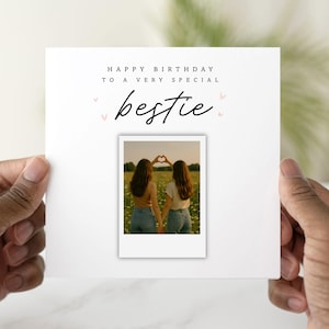 Custom Photo Best Friend Birthday Card - Add Your Own Photo - Birthday Card For Bestie - Best Friend Card - Personalised Card
