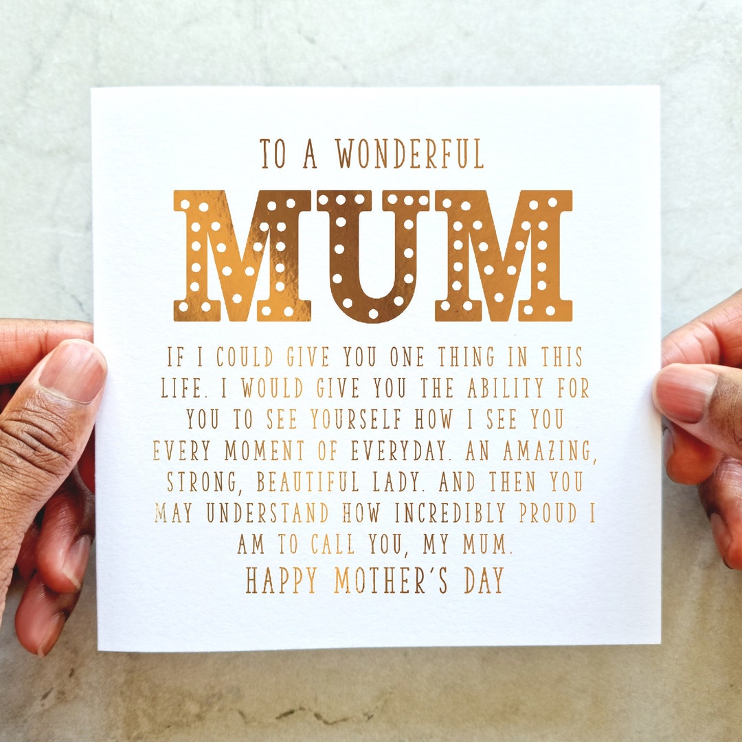 Mum Mothers Day Card - Mum Card - Card for Mum - Card for Her - Mum ...