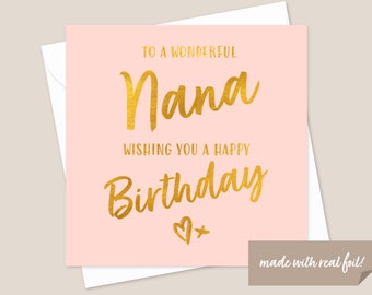 Nana Birthday Gold Foil Card - Nana Card - Card For Nana - Card For Her - Birthday Card For Nana - Special Nana Card - Nana Birthday