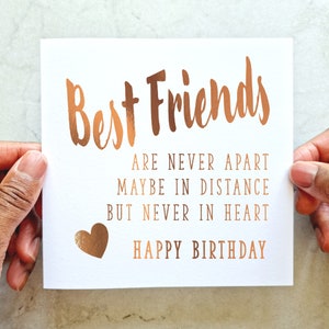 Best Friend Birthday Card - Birthday Card For Best Friend - Birthday Card Best Friend - Bestie Birthday Card - Rose Gold Foil Card